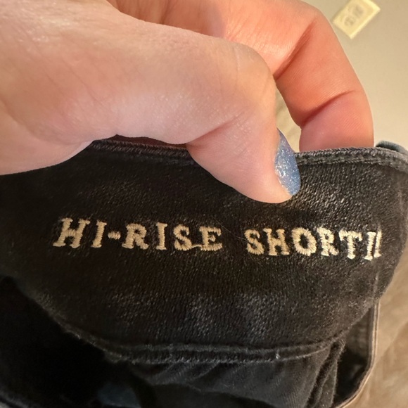 🚫sold🚫American Eagle Black Lace Denim Shorts Hi Rise Shortie - Picture 4 of 5